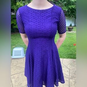 Purple lace Danny and Nicole knee length dress